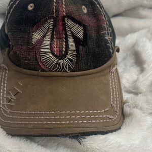 True Religion  Vintage Black and Brown Men's Hat